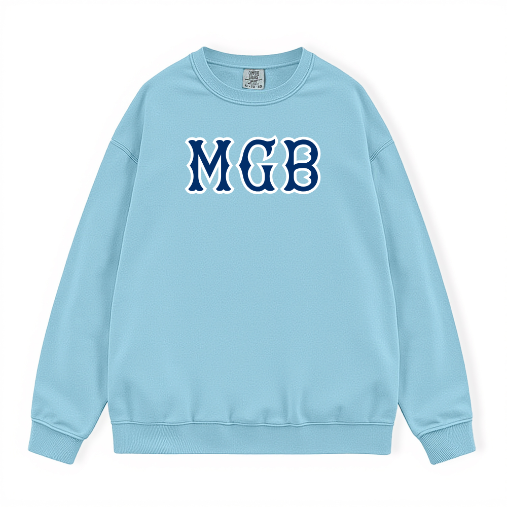 MGB NAVY SOX LETTERS CREWNECK