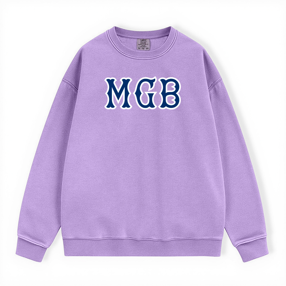MGB NAVY SOX LETTERS CREWNECK