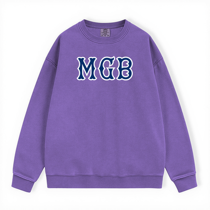 MGB NAVY SOX LETTERS CREWNECK