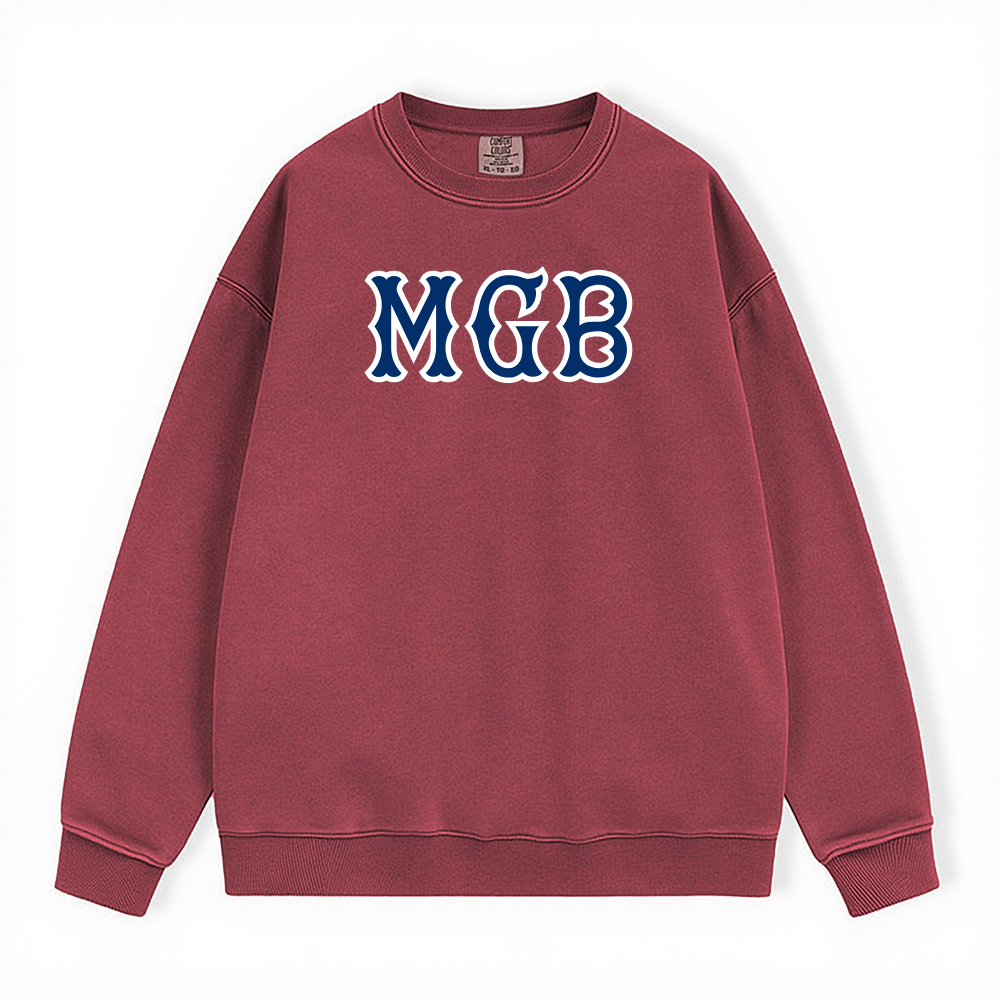 MGB NAVY SOX LETTERS CREWNECK