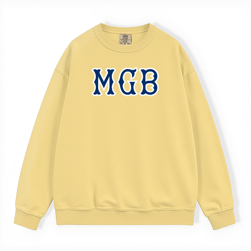MGB NAVY SOX LETTERS CREWNECK