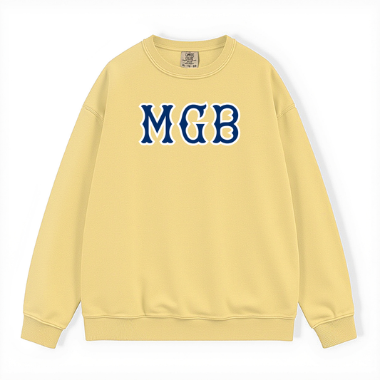 MGB NAVY SOX LETTERS CREWNECK