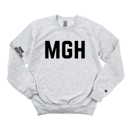 BLACK MGH EMS - HOME HOSPITAL CHAMPION CREWNECK