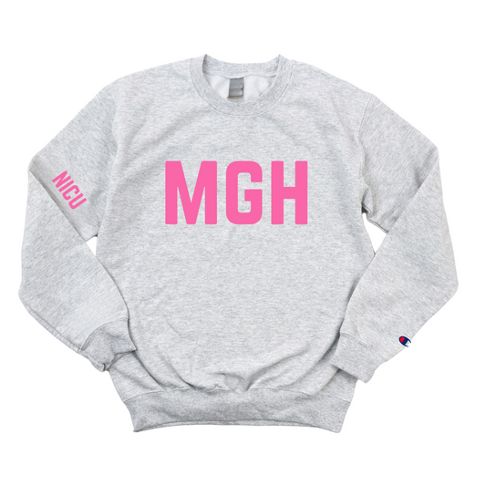 PINK MGH NICU CHAMPION CREWNECK