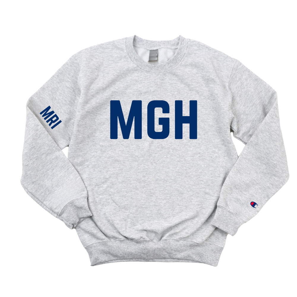 NAVY MGH MRI CHAMPION CREWNECK SWEATSHIRT