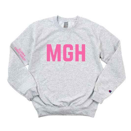PINK MGH ELLISON 8 CARDIAC SURGERY CHAMPION CREWNECK
