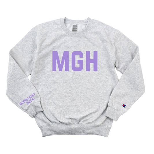 LILAC MGH MOTHER BABY UNIT CHAMPION CREWNECK gROUP ORDER ENDS 8/6