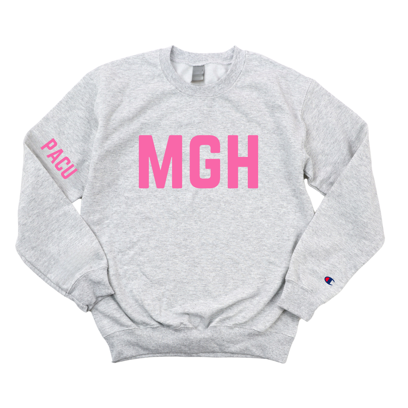 PINK MGH PACU CHAMPION CREWNECK – Dirty Water Donut Shop