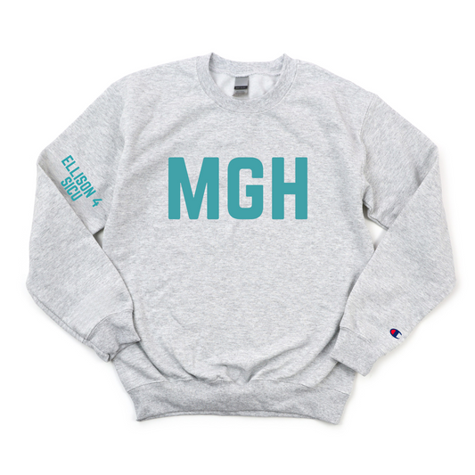 TEAL MGH ELLISON 4 SICU CHAMPION CREWNECK GROUP ORDER ENDS 8/18