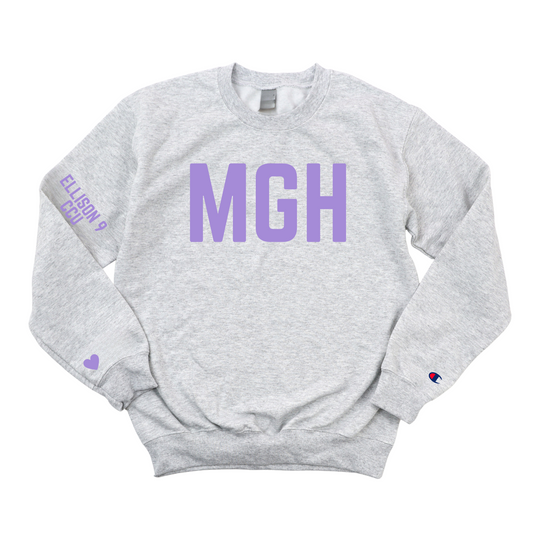 LILAC MGH ELLISON 9 - CCU CHAMPION CREWNECK