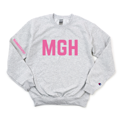 PINK MGH MAMMOGRAPHY  CANCER AWARENESS CREWNECK
