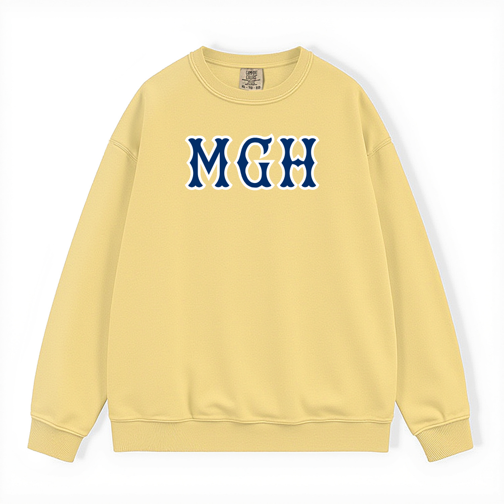 MGH NAVY SOX LETTERS CREWNECK