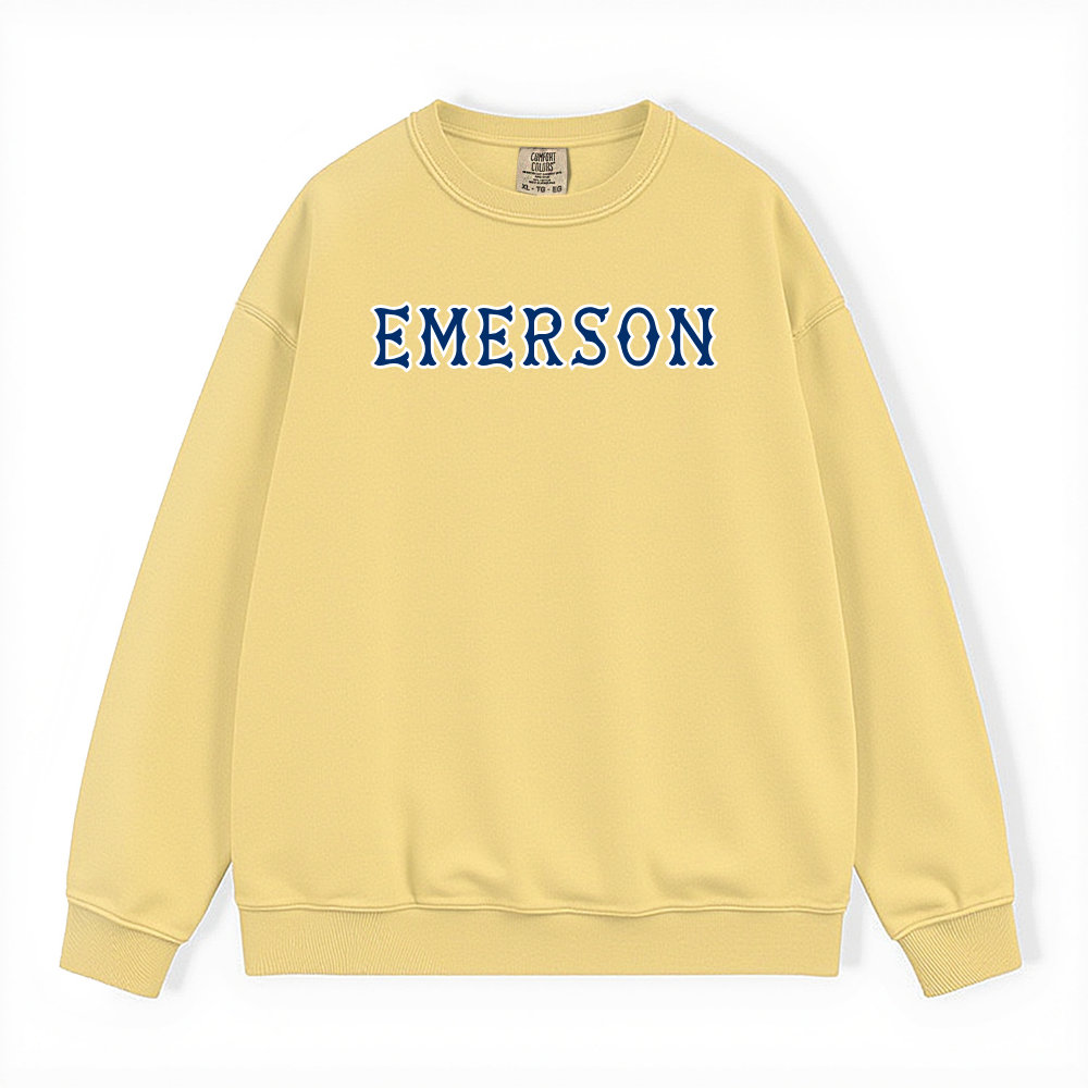 EMERSON NAVY SOX LETTERS CRWNECK
