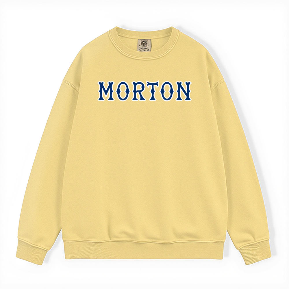 MORTON NAVY SOX LETTERS CREWNECK
