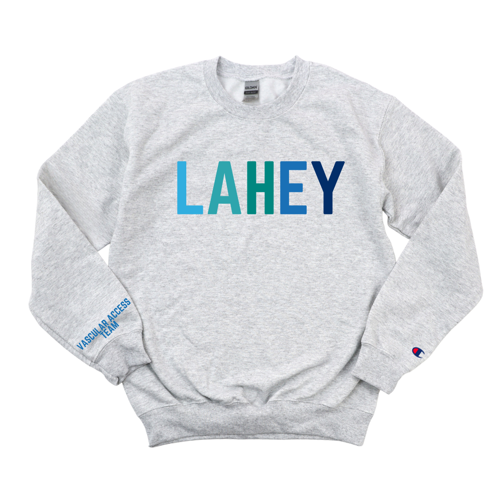 MULTI BLUE LAHEY RN VASCULAR ACCESS TEAM CHAMPION CREWNECK