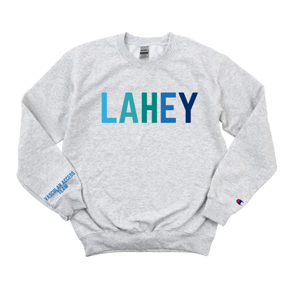 MULTI BLUE LAHEY RN VASCULAR ACCESS TEAM CHAMPION CREWNECK