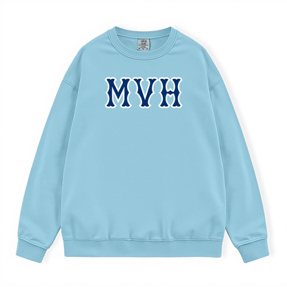 MVH NAVY SOX LETTERS CREWNECK
