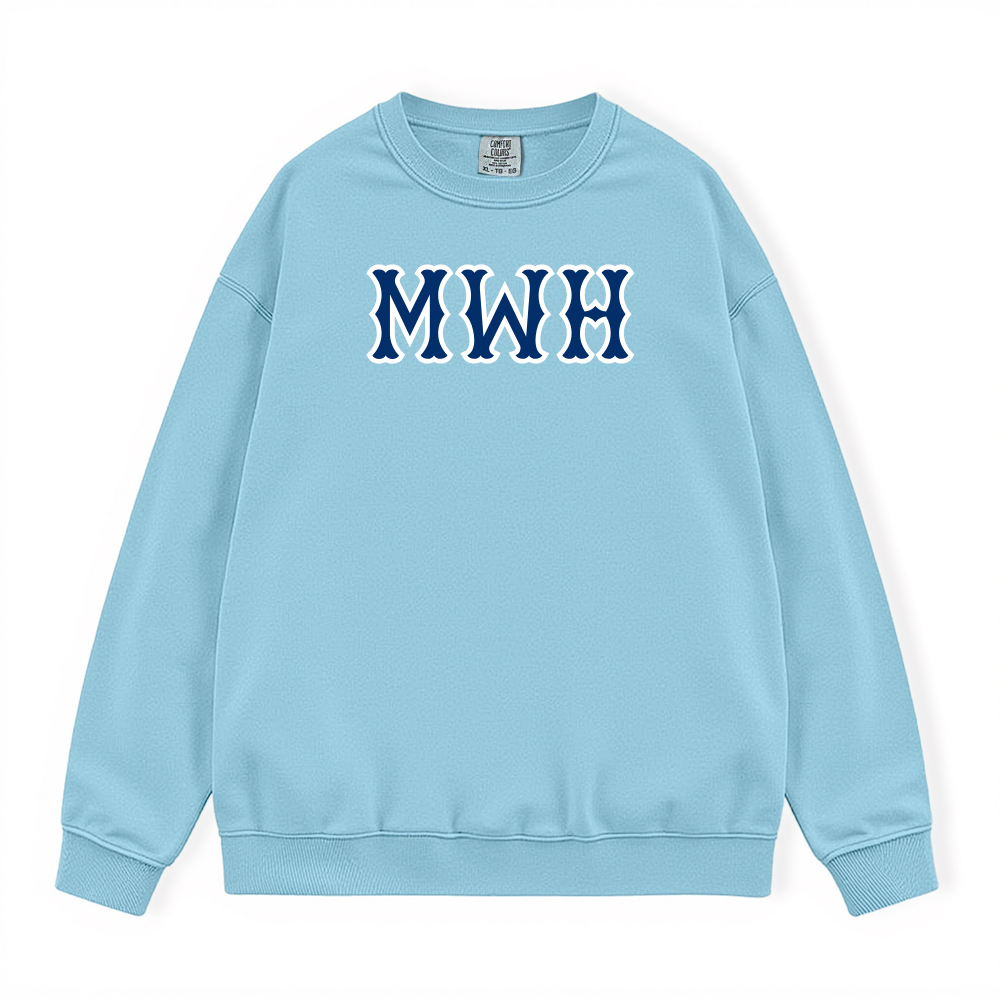 MWH NAVY SOX LETTERS CREWNECK