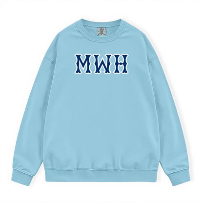 MWH NAVY SOX LETTERS CREWNECK