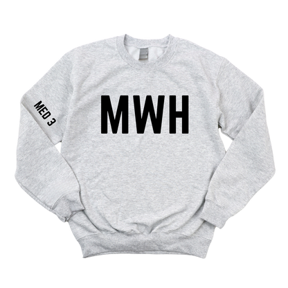 BLACK MWH MED 3 CHAMPION CREWNECK