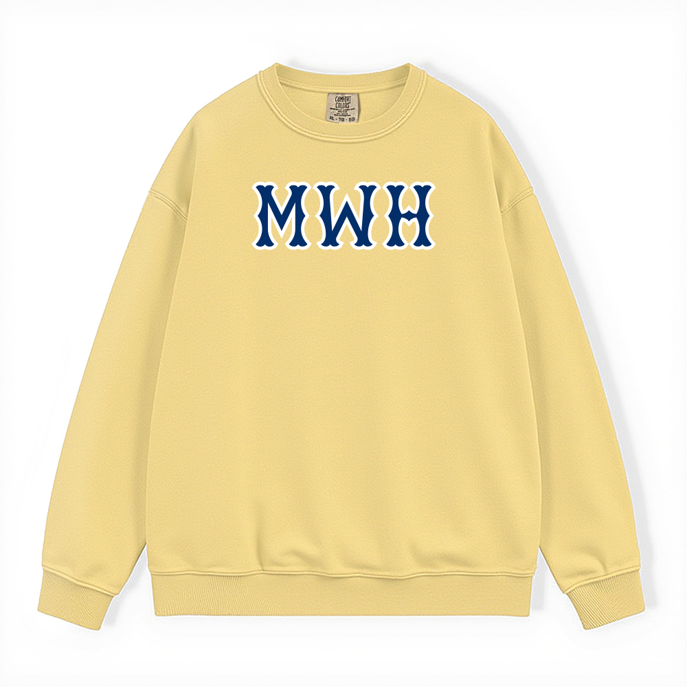 MWH NAVY SOX LETTERS CREWNECK