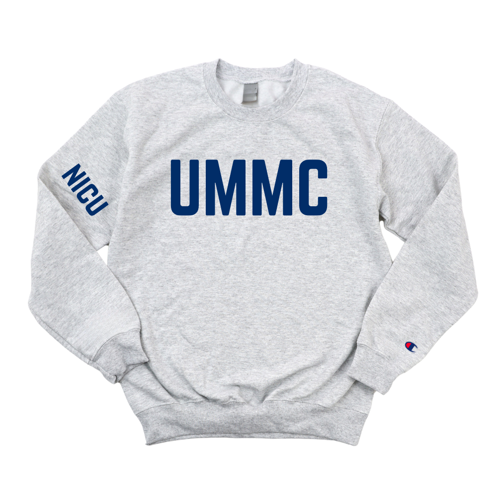 NAVY BLUE UMMC NICU CHAMPION CREWNECK