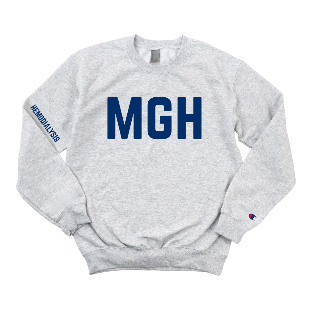 NAVY BLUE MGH HEMODIALYSIS CHAMPION CREWNECK