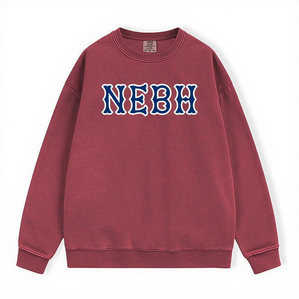 NEBH NAVY SOX LETTERS CREWNECK