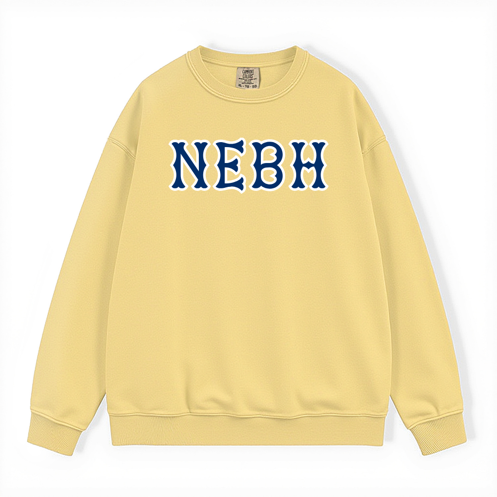 NEBH NAVY SOX LETTERS CREWNECK