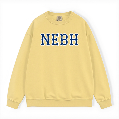 NEBH NAVY SOX LETTERS CREWNECK