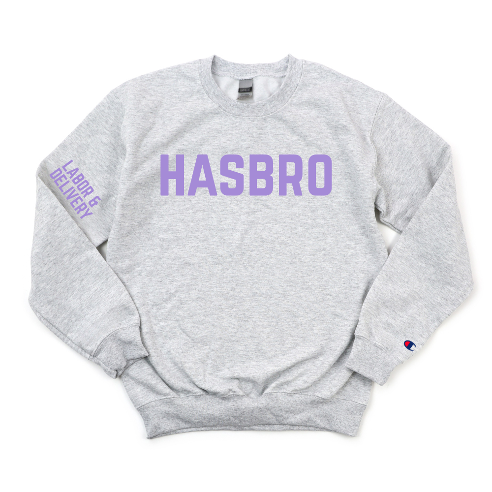 HASBRO LABOR & DELIVERY CHAMPION CREWNECK