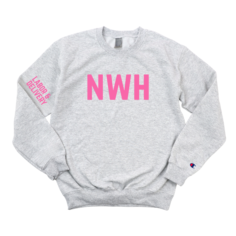 PINK NWH RN - LABOR AND DELIVERY CHAMPION CREWNECK