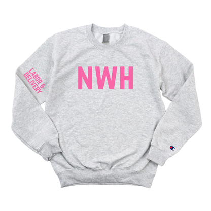 PINK NWH RN - LABOR AND DELIVERY CHAMPION CREWNECK