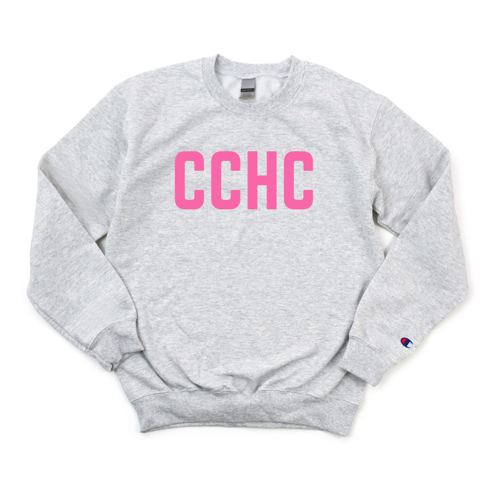 PINK CCHC BREAST CANCER AWARENESS CHAMPION CREWNECK