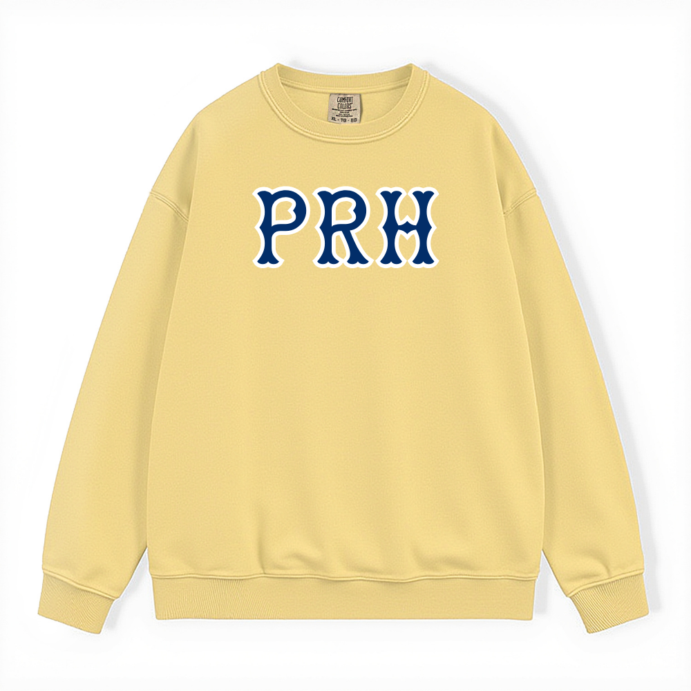 PRH NAVY SOX LETTERS CREWNECK