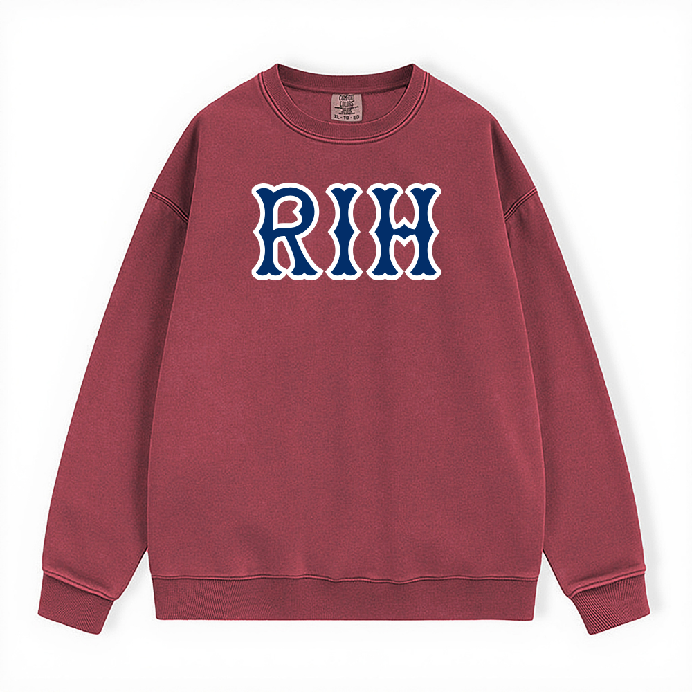 RIH NAVY SOX LETTERS CREWNECK