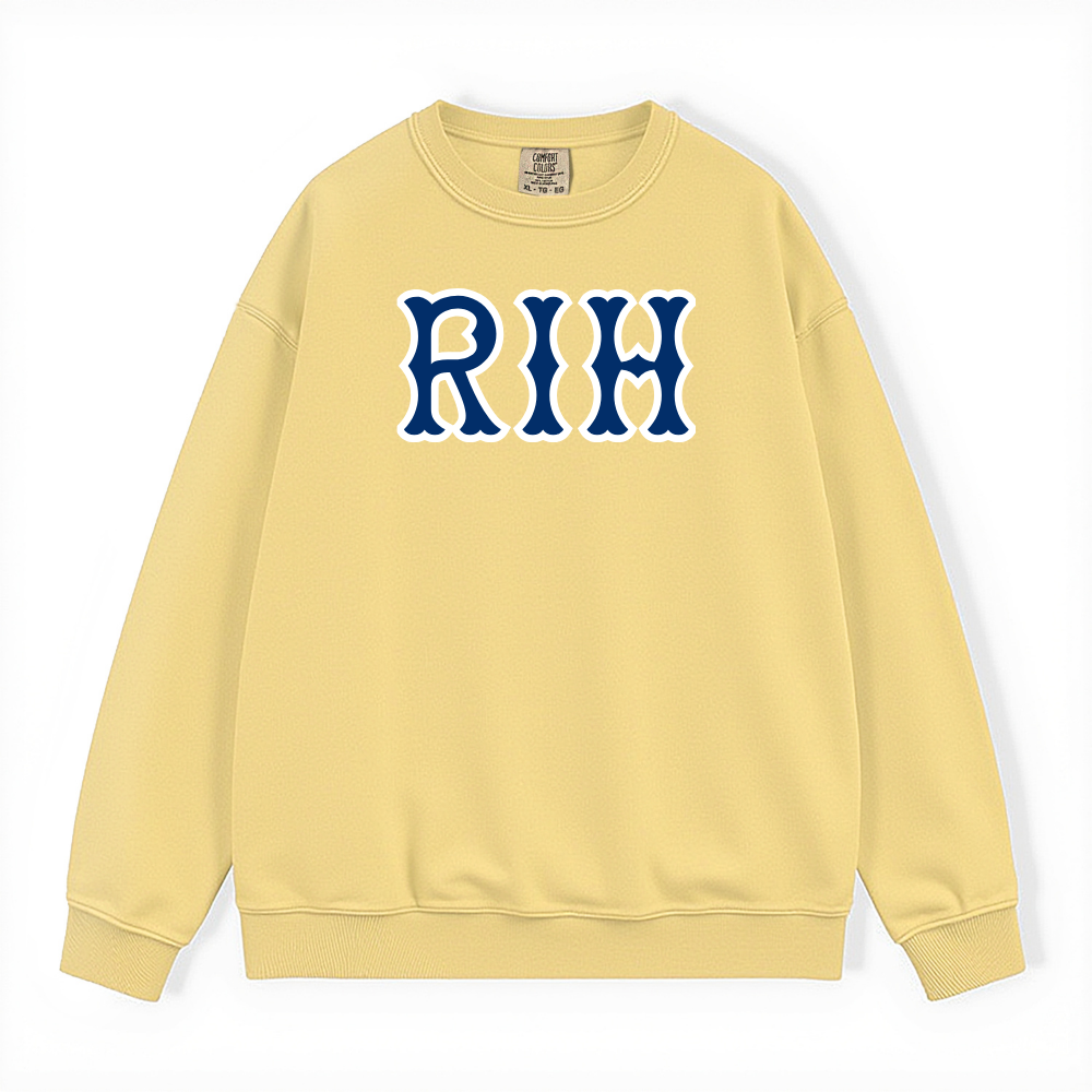 RIH NAVY SOX LETTERS CREWNECK