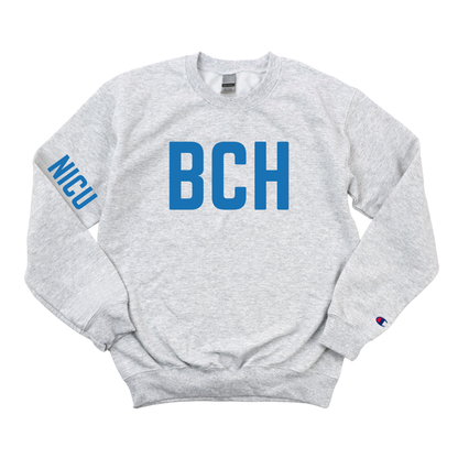 ROYAL BLUE BCH RN NICU CHAMPION CREWNECK