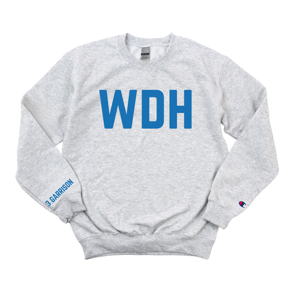 ROYAL BLUE WDH 3 GARRISON  CHAMPION CREWNECK