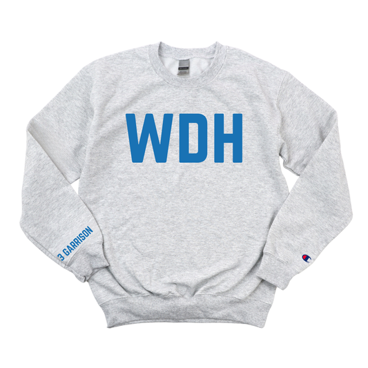ROYAL BLUE WDH 3 GARRISON  CHAMPION CREWNECK