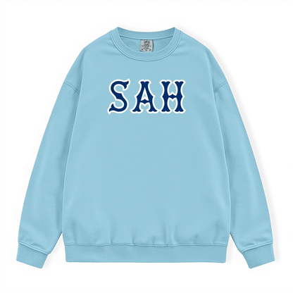 SAH NAVY SOX LETTERS CREWNECK