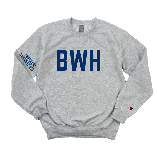 NAVY BWH THORACIC SURGERY ICU CREWNECK - DARK GRAY