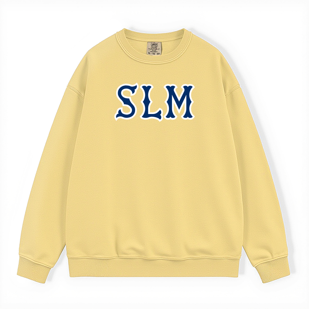 SLM NAVY SOX LETTERS CREWNECK