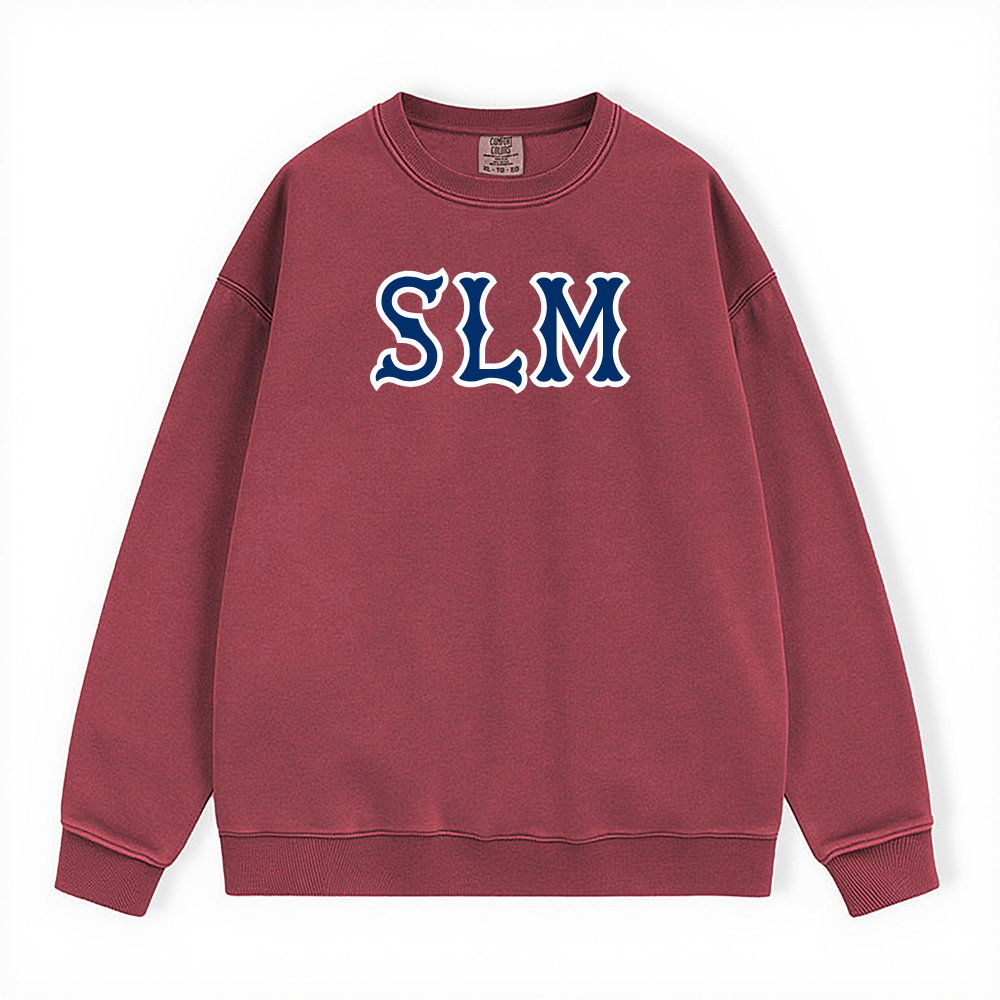 SLM NAVY SOX LETTERS CREWNECK