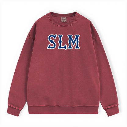 SLM NAVY SOX LETTERS CREWNECK