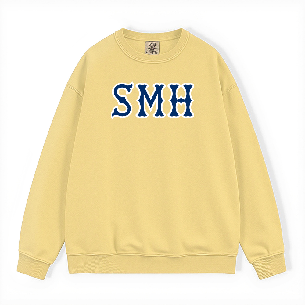 SMH NAVY SOX LETTERS CREWNECK