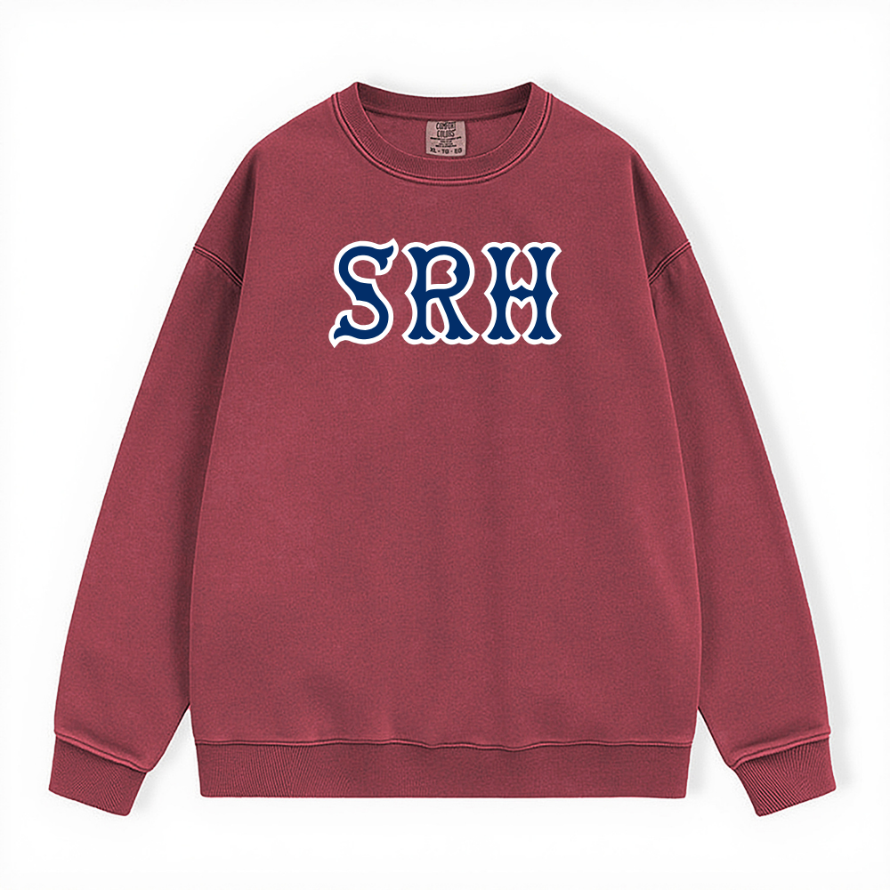 SRH NAVY SOX LETTERS CREWNECK