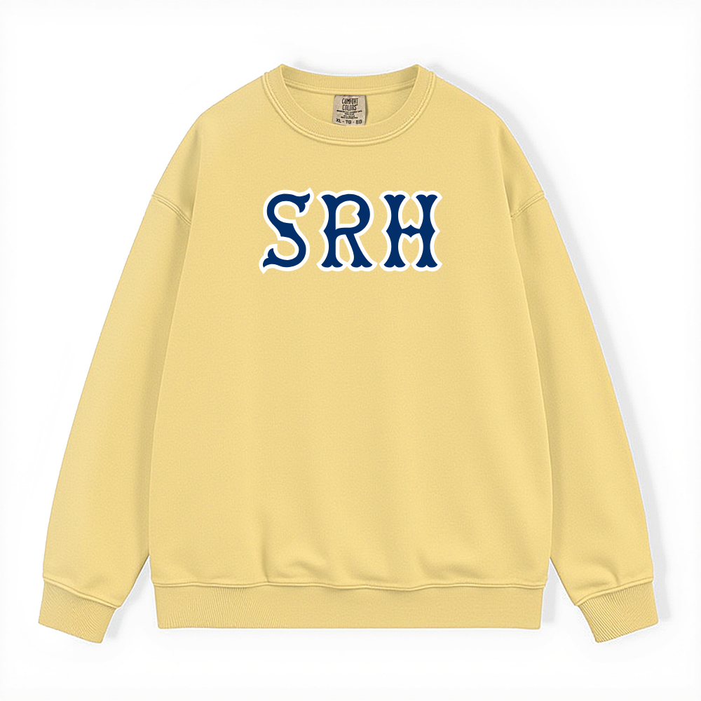 SRH NAVY SOX LETTERS CREWNECK