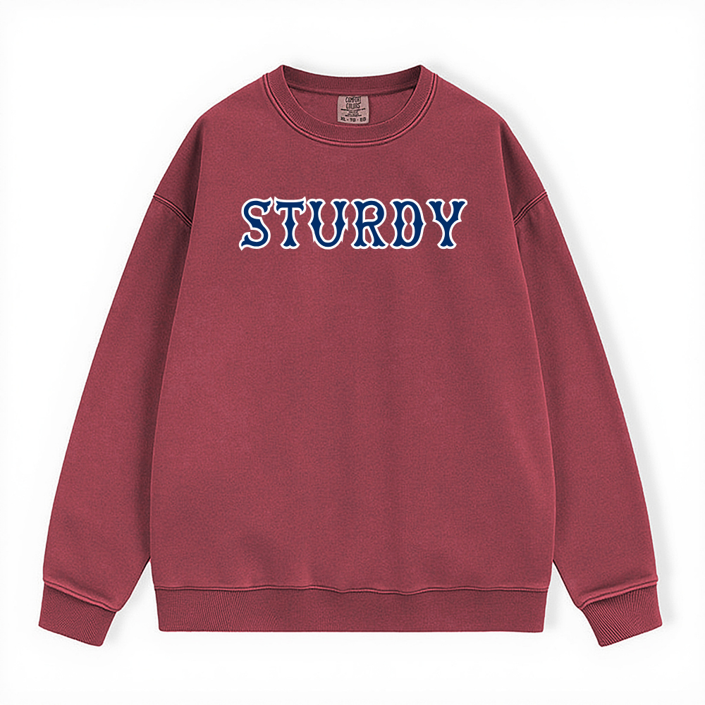 STURDY NAVY SOX LETTERS CREWNECK