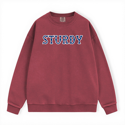 STURDY NAVY SOX LETTERS CREWNECK